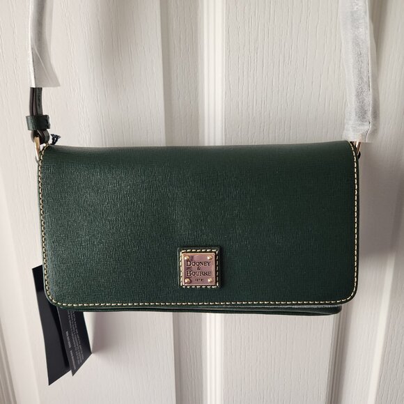 Dooney & Bourke Saffiano Leather Betsy Crossbody bag IVY 5" H x2"D x 8.5"L NWT - Picture 1 of 9
